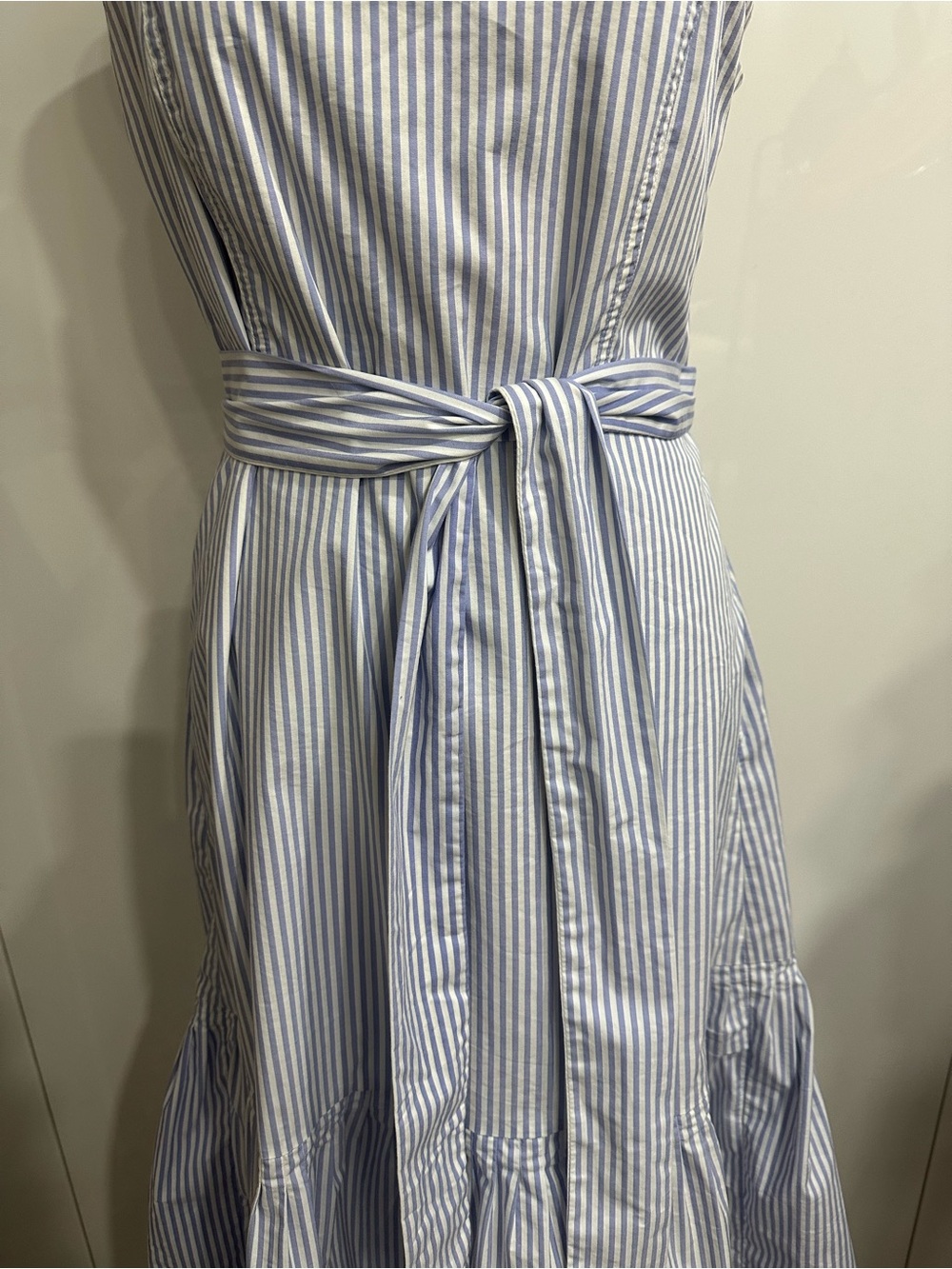 Banana Republic Light Blue & White Striped Tie-Waist Maxi Dress - Picture 3 of 14